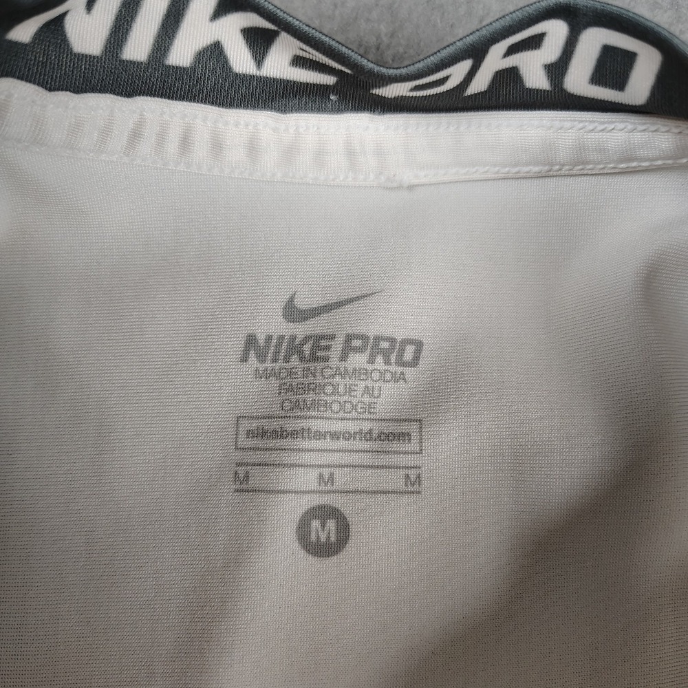 Nike White & Gray Compression Athletic Shirt with Padded Panels - Picture 3 of 8